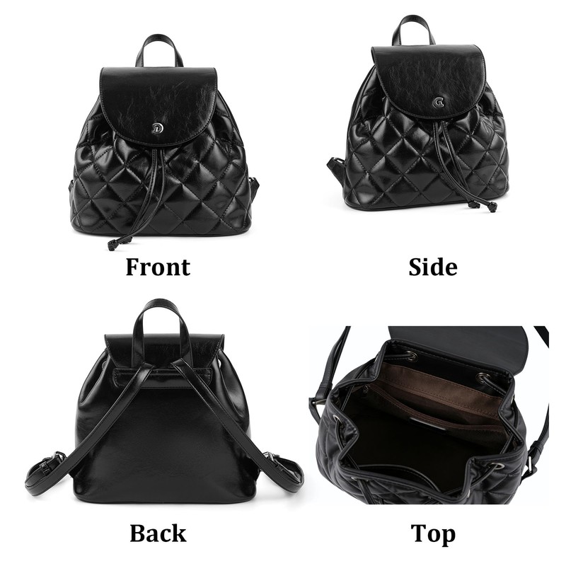 Goinsound Quilted Mini Backpack for Women, Vegan Leather Convertible Backpack