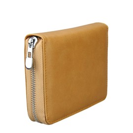 boshiho RFID Blocking 24 Slot Credit Card Holder Wallet Real Leather Multi Card Organizer Wallet with Zipper(yellow)
