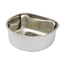 Takagi Stainless Steel D-Shaped Washtub with Rubber Drain Hole, Silver Kitchen
