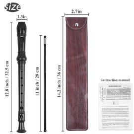 Jasenna Recorder Instrument for Beginner Kids Adults,8-Hole Soprano Descant Recorder Music Flute with with Cleaning Rod & Leather Case For School Student Home Entertainment(2-Wood Light Brown)