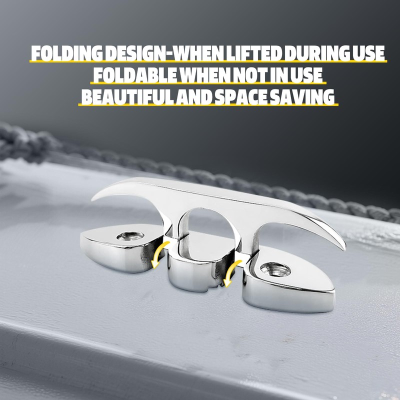 Pacify 2 Pack Folding Boat Cleats 316 Stainless Steel 4.5/5/6