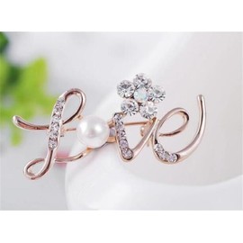 Elegant Simple Love Brooch Women Delicate Love Crystal Love Heart Brooch Pin Wedding Party Jewelry Accessories Gifts For Girl