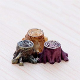 aoukoslt 3 Pcs Artificial Tree Stump Mini Garden Figurines, Gnomes Moss Terrariums Resin Crafts Figurines for Home Decoration Accessories Outdoor Statues, Tree Stump Decor