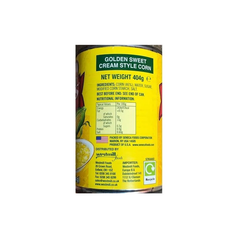 3 packs of Stokely’s Cream Style Corn in Tin 404g
