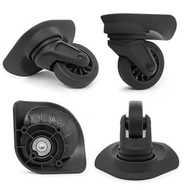 TarppedRock Replacement Luggage Wheels for Suitcases, Set of 4, Travel Suitcase Spinner Wheel Repair Kit for Customs Trolley Case (TR75R -4 Pack)