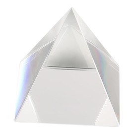 Laroal 4pcs K9 Optical Crystal Photography Prism Set Including 50mm Crystal Cube 50mm Crystal Triangular Prism 55mm Crystal Ball 60mm Crystal Pyramid for Physics