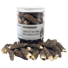 MEIMIDUO 2 Oz(56.7g) Grade AAA Dried Morel Mushrooms (Morchella Conica) for Cooking, Ketone Friendly, Gluten-Free, Fat-Free, Sugar-Free, No additives, Healthy, Nutritious & Umami Morel Mushrooms