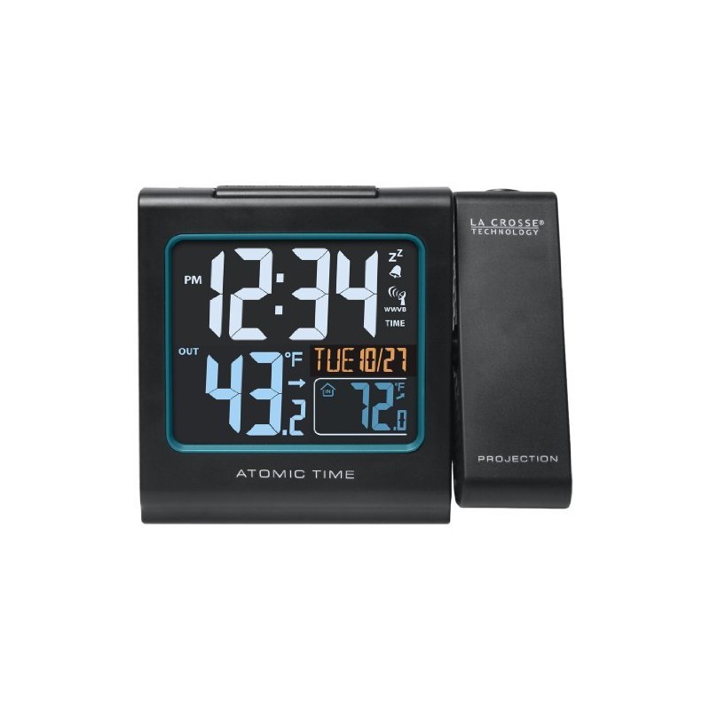 La Crosse Technology Color Projection Alarm Clock with Indoor/Outdoor Temperature