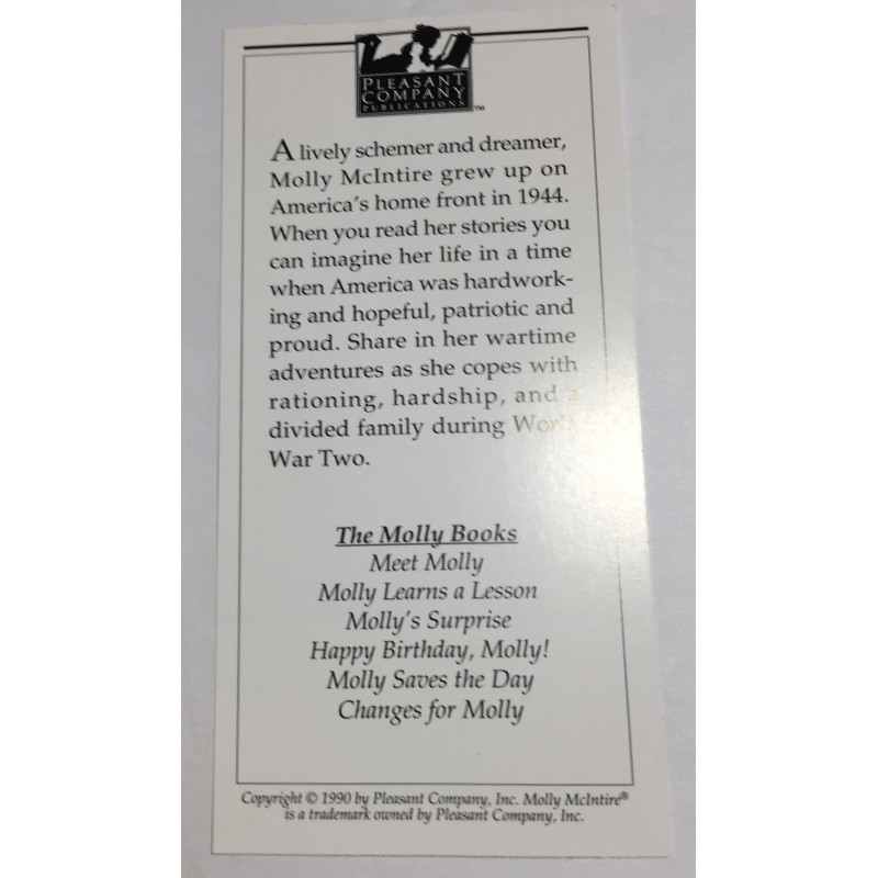 Retired Bookmark American Girl Doll Molly Pleasant Company