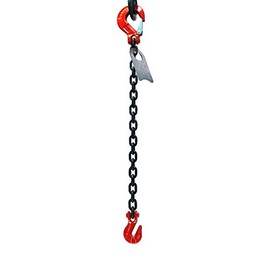 Chain Sling - 3/8" x 6' Single Leg with Grab and Sling Hook - Grade 80
