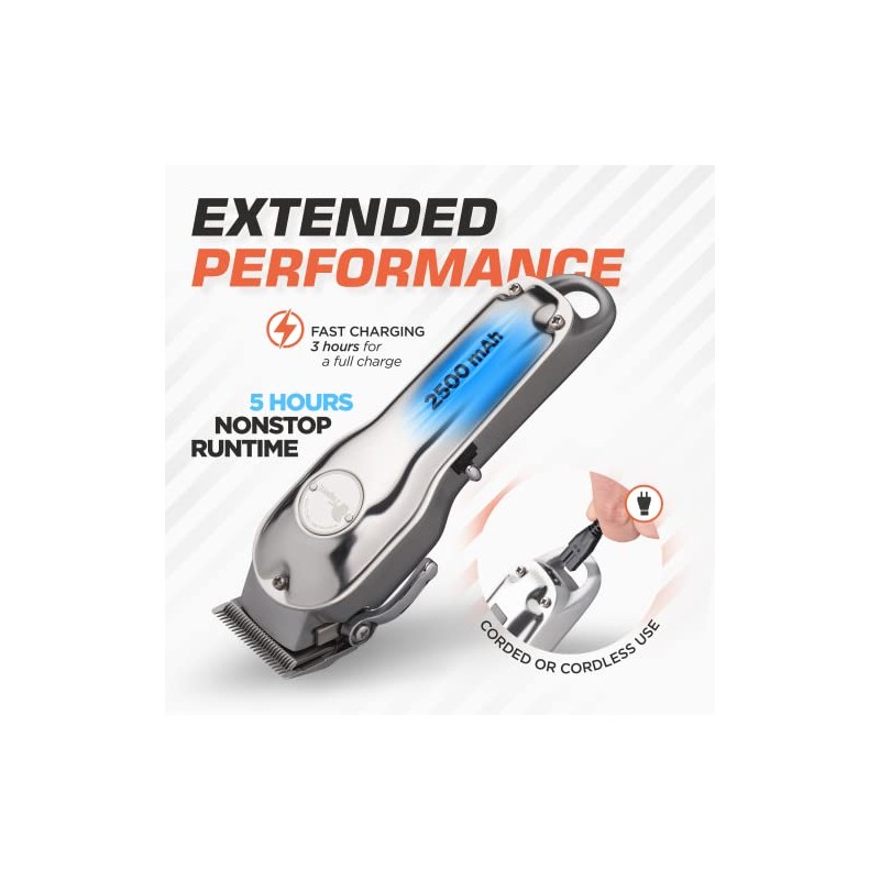 Fagaci Professional Hair Clippers Men Cordless, 440C Steel Barber Kit