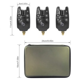 Croch Fishing Bite Alarm Set of 3 with LED and Sound for Carp for Day and Night