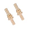 2 Pcs Brass Straight Barbed Hose Fitting Bulkhead Coupler Connector