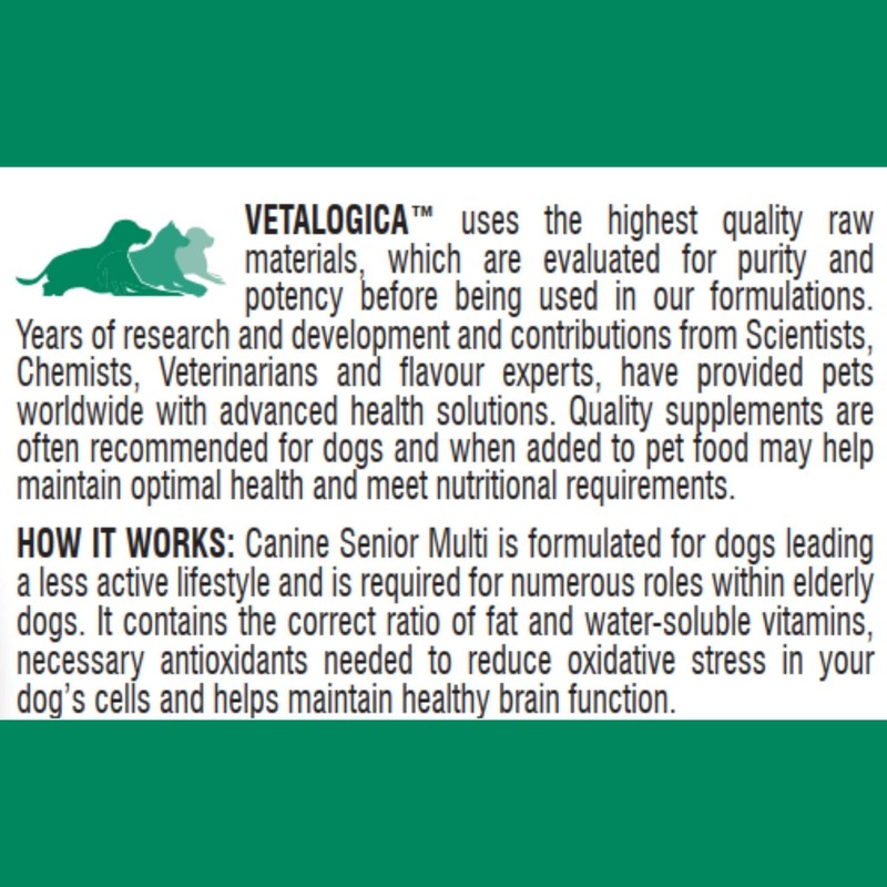 Vetalogica Canine Senior Multi for Dogs 120 Chews