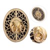 Chinese Antique Cabinet Handle Brass Circular Plaid Bookcase Knob for
