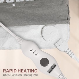 HOMLYNS Acupressure Mat and Pillow Set - 3 Heat Levels with 2 Hours Auto Off, Detachable Acupuncture Mat Full Body Massage, Muscle Relaxation and Stress Reduction, Improve Sleep, Grey