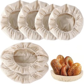 Bread Proofing Basket Liner Cloth, 6Piece 3 Sizes Round and Oval Linen Cloth Cover Set,Baking Dough Baskets Cover Linen Liner Cloth,Bread Banneton Proofing Basket Liner Cloth Cover