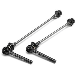 HOUSON Titanium Quick Release Skewers for Bicycle Hubs - TC4 Lightweight (50g/Pair) - 7075 Aluminum Lever - 100/130/135mm - MTB/Road Bike (Black)