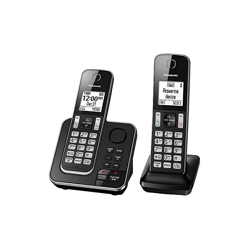 Panasonic KX-TGD392CB inalámbrico contestador automático Negro 2 Auriculares (Reacondicionado)