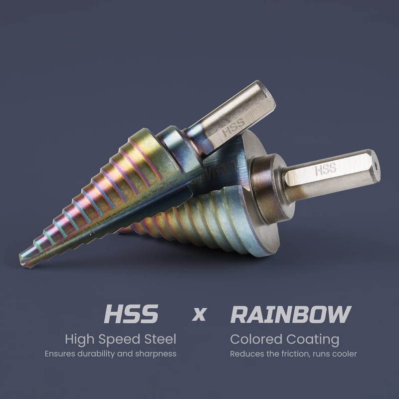 Lichamp Step Drill Bit Set for Metal Sheet Heavy Duty,