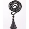 Jewever Natural Black Obsidian 108 Mala Beads Prayer Necklaces for