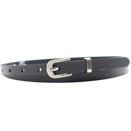 NK Belt GmbH MR-19 Women's Leather Belt Made in Germany, Suit Jeans Belt 12 mm Narrow, gray