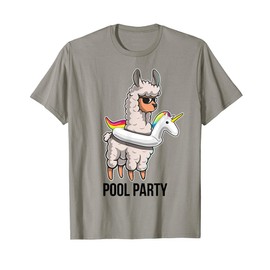 Pool Party Llama Unicorn Float Shirt Funny Llama Gifts Women