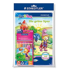 Staedtler 128 B3008G Noris Club Colouring Set with Colouring Pencils and Colouring Book for Girls