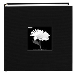 Fabric Frame Cover Photo Album 200 Pockets Hold 4x6 Photos, Deep Black