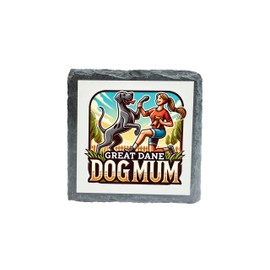 Great Dane Dog Mum Slate Coaster - Fun & Playful Dog Lover Gift for Her, Perfect for Coffee Table Decor (slco-kf25-596)