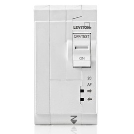 Leviton 20A 2-Pole Plug-On AFCI Branch Circuit Breaker, Hydraulic Magnetic, 120/240 VAC, LB220-AF, White