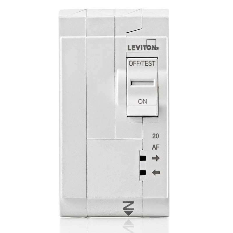 Leviton 20A 2-Pole Plug-On AFCI Branch Circuit Breaker, Hydraulic Magnetic,