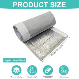 3-Layer HVAC Copper Pipe Insulation Cover – 600D Oxford Waterproof & UV Resistant AC Line Sleeve – 72x10.2 Inch Outdoor Duct Protector for Central Air & Mini Split Systems