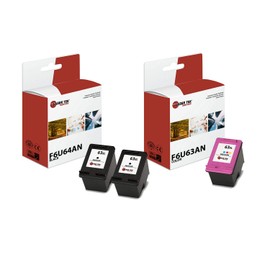 Laser Tek Services Compatible Ink Cartridge Replacement for HP 63XL F6U64AN F6U63AN Works with HP Deskjet 1112 2130 3630 3632, Envy 4520, Officejet 3830 4650 Printers (Black, Color, 3 Pack)