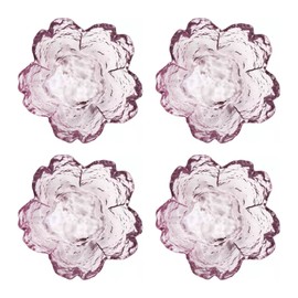 4Pack Sakura Sauce Dishes Set, Pink Cherry Flower Crystal Glass Appetizer Plates Dipping Bowls Tasting Dishes Serving Dish Seasoning Saucers Bowl Little Bowls Ice Cream Snack Sushi Soy Condiment Dish