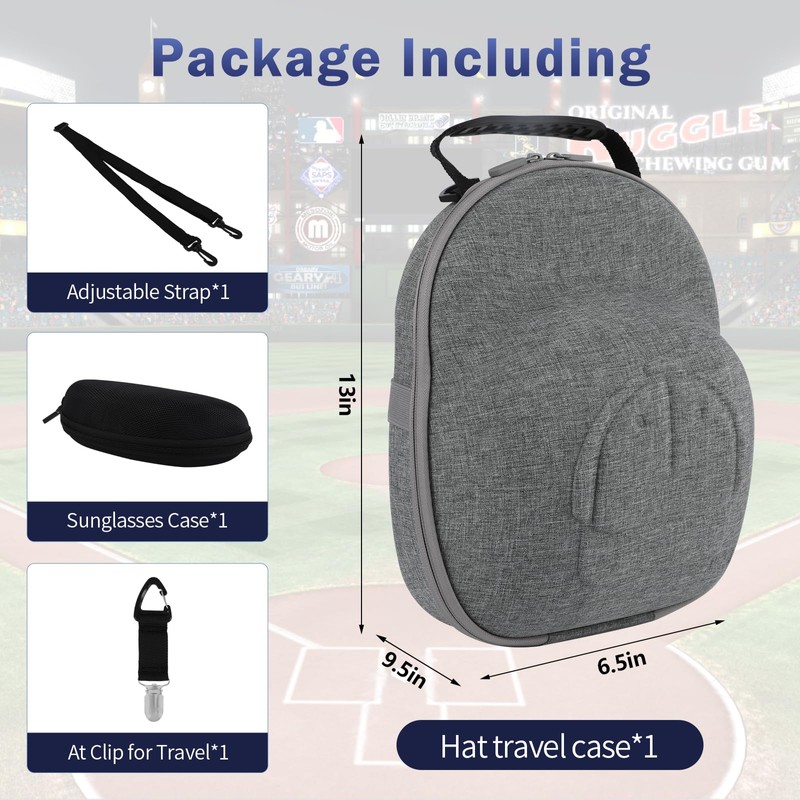 Anguu Hat Travel Case, Hard Hat Carrier Organizer with Clip