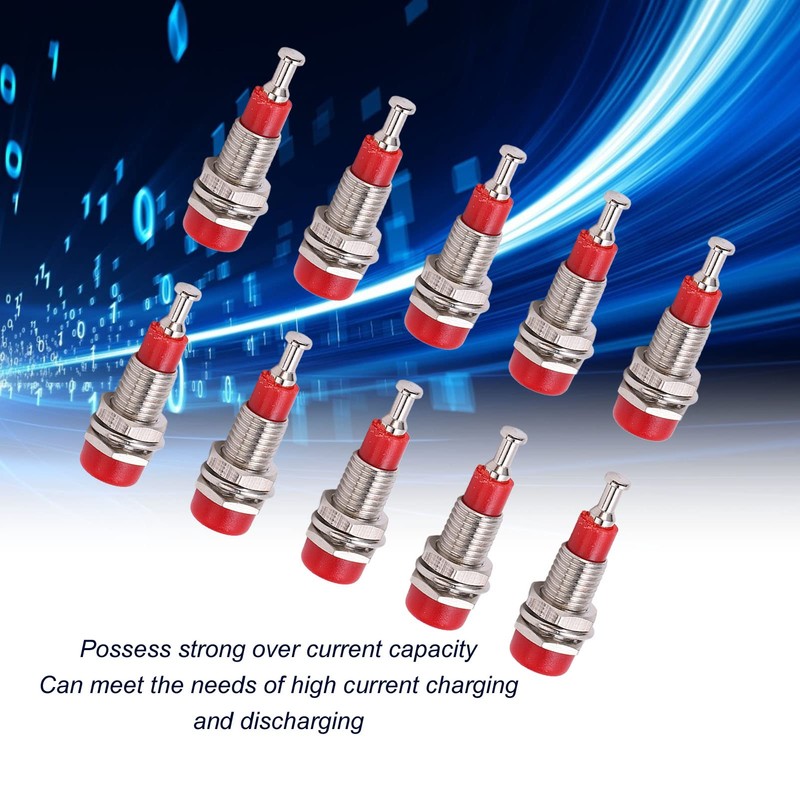 10pcs/set 2mm Nickel Plated Banana Jack Socket Panel Mount Binding