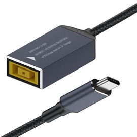cablecc 100W Charge Rectangle Jack Thinkpad X1 Input to USB-C Type-C Power Cable for Laptop Phone PD9V 5V 20V