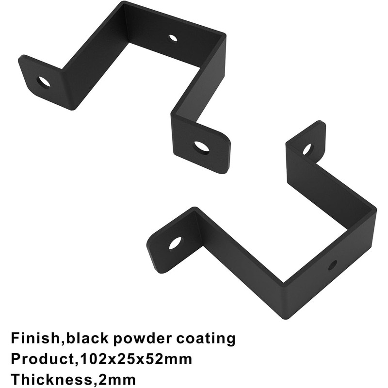 VANROUG 4 Pcs Square Pipe Clamp, U Shaped Connector Bracket,