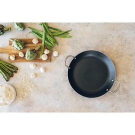 MONIX Resistent Plus | 30 cm Non-Stick Aluminium Paella Pan - Suitable for All Heat Sources Including Induction - Black