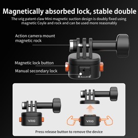 VRIG Tripod Mount Accessories for Gopro Hero -Claw Mini Basic Set Magnetic Quick Release Adapter for Tripod with Gopro 10 9 8 7 6 5 insta360