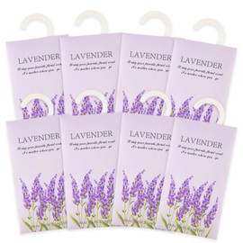 8 Pack Lavender Scented Sachets, Lavender Sachets with Hanging Sachet, Scented Drawer Sachet for Office, Bedroom, Bathroom, Living Room, Car