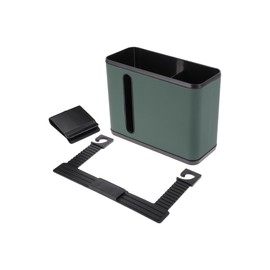 INFINAUTO Car Trash Can Front Rear Seats 7.1" Length 2.8" Width 5.5" Height Auto Trash Bin Faux Leather ABS Green Hanging