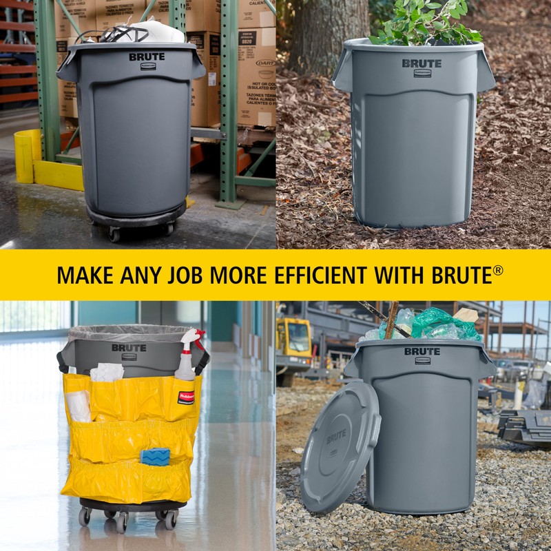 Rubbermaid Commercial Products BRUTE Heavy-Duty Round Trash/Garbage Can with Venting