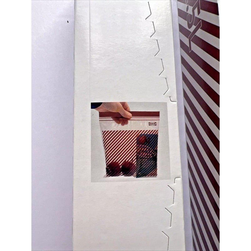 IKEA ISTAD Resealable 50 Storage Freezer Bags stripe red/brown 3
