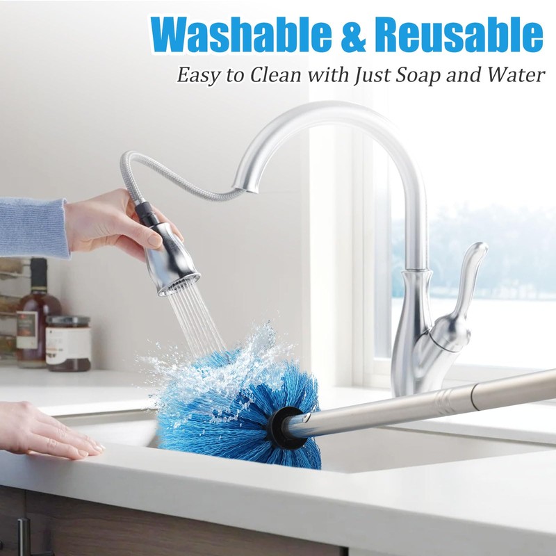 Cobweb Duster with Extension Pole, 8 FT Long Duster for