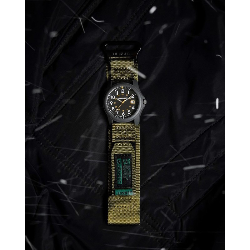 HEMSUT Wide Nylon Hook & Loop Watch Band with Metal
