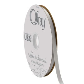 Offray 3/8" Wide Double Face Satin Ribbon, 100 Yards, Silver Gray