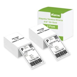 1000 Etiqueta Térmica Directa 4x6 Papel Adherible Blanco Para Impresora                                                                               