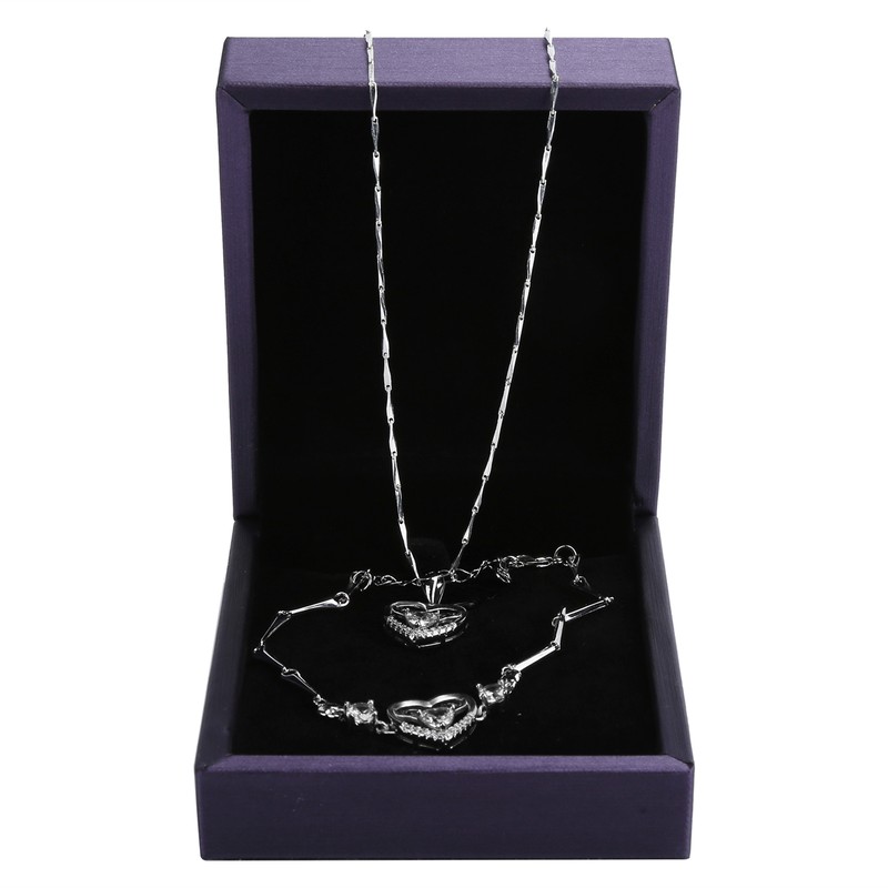 Bracelet Necklace Set Box Bag Combination Valentine's Day Jewelry Gifts